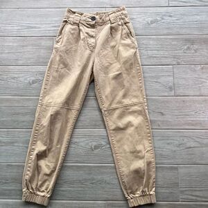 Bershka‎ Womens Beige High-Rise Elastic Cuff Casual Jogger Pants Size 36 USA 4